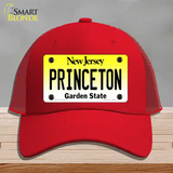 Princeton New Jersey Novelty License Plate Hat Mesh / Red