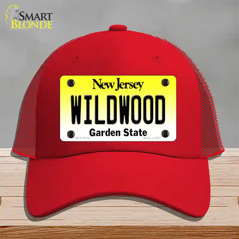 Wildwood New Jersey Novelty License Plate Hat Mesh / Red