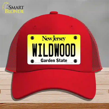 Wildwood New Jersey Novelty License Plate Hat Mesh / Red