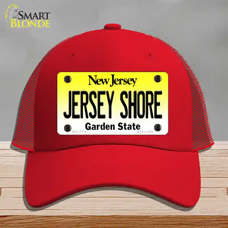 Jersey Shore New Jersey Novelty License Plate Hat Mesh / Red