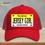 Jersey Girl New Jersey Novelty License Plate Hat Mesh / Red