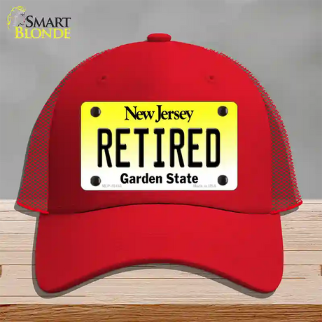 Retired New Jersey Novelty License Plate Hat Mesh / Red