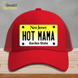 Hot Mama New Jersey Novelty License Plate Hat Mesh / Red