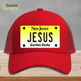 Jesus New Jersey Novelty License Plate Hat Mesh / Red