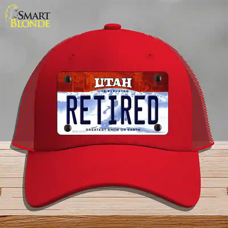 Retired Utah Novelty License Plate Hat Mesh / Red