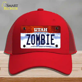 Zombie Utah Novelty License Plate Hat Mesh / Red