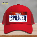 Spoiled Utah Novelty License Plate Hat Mesh / Red