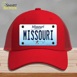 Missouri Show Me State Novelty License Plate Hat Mesh / Red