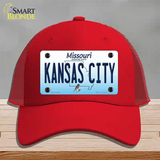 Kansas City Missouri Novelty License Plate Hat Mesh / Red