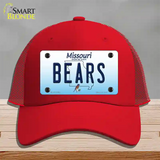 Bears Missouri Novelty License Plate Hat Mesh / Red