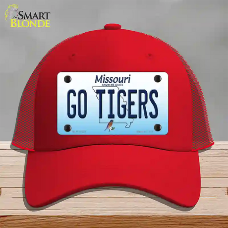 Go Tigers Missouri Novelty License Plate Hat Mesh / Red