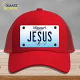 Jesus Missouri Novelty License Plate Hat Mesh / Red