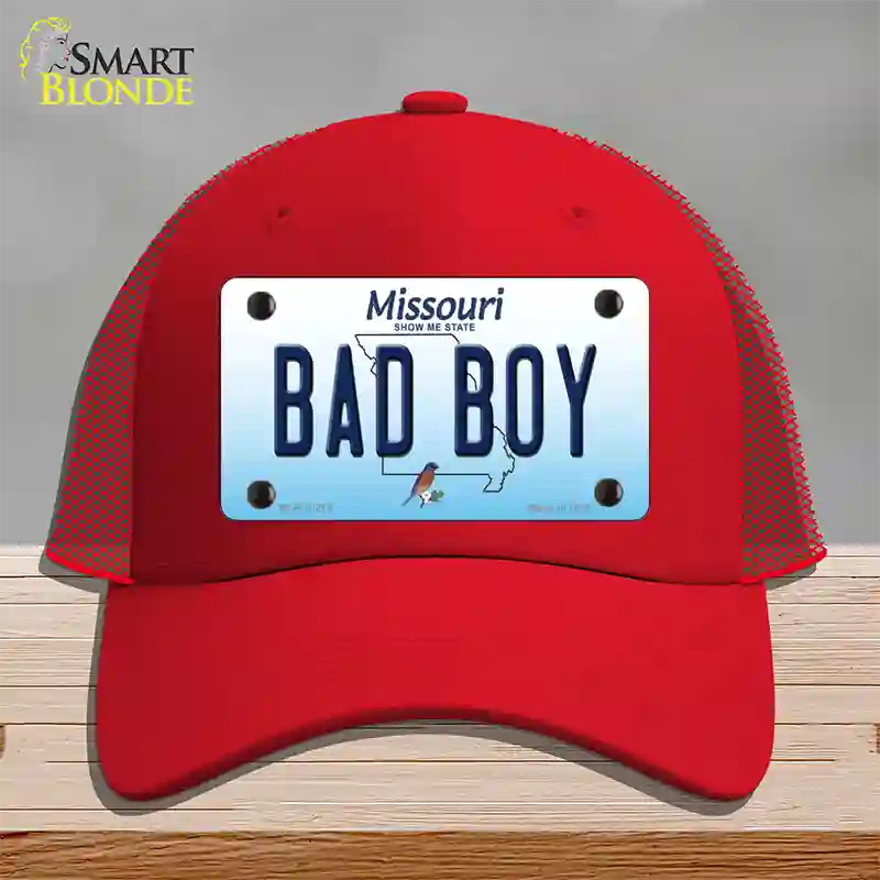 Bad Boy Missouri Novelty License Plate Hat Mesh / Red