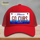 Go Cubs Illinois Novelty License Plate Hat Mesh / Red