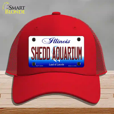 Shedd Aquarium Illinois Novelty License Plate Hat Mesh / Red