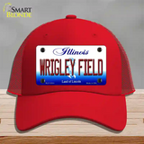 Wrigley Field Illinois Novelty License Plate Hat Mesh / Red