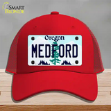 Medford Oregon Novelty License Plate Hat Mesh / Red