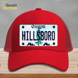 Hillsboro Oregon Novelty License Plate Hat Mesh / Red