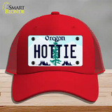 Hottie Oregon Novelty License Plate Hat Mesh / Red