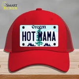 Hot Mama Oregon Novelty License Plate Hat Mesh / Red