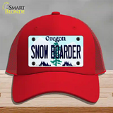 Snow Boarder Oregon Novelty License Plate Hat Mesh / Red