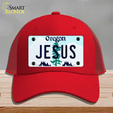 Jesus Oregon Novelty License Plate Hat Mesh / Red