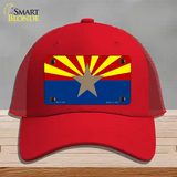 Arizona Big Star State Flag Novelty License Plate Hat Mesh / Red