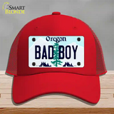 Bad Boy Oregon Novelty License Plate Hat Mesh / Red