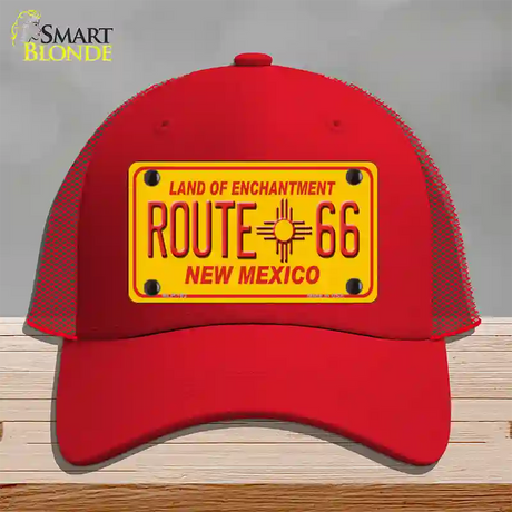 Route 66 New Mexico Novelty License Plate Hat Mesh / Red