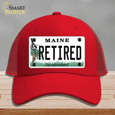 Retired Maine Novelty License Plate Hat Mesh / Red