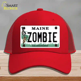 Zombie Maine Novelty License Plate Hat Mesh / Red