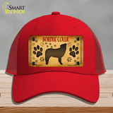 Border Collie Novelty License Plate Hat Mesh / Red