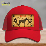 Boxer Novelty License Plate Hat Mesh / Red