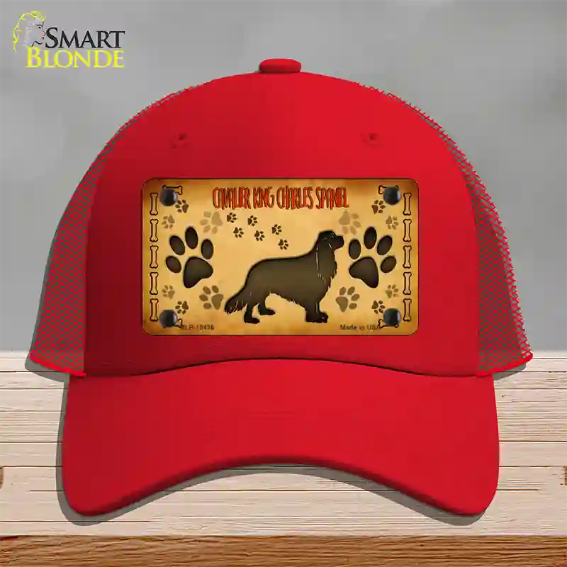 Cavalier King Charles Spaniel Novelty License Plate Hat Mesh / Red