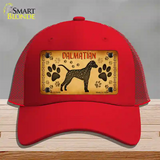 Dalmatian Novelty License Plate Hat Mesh / Red