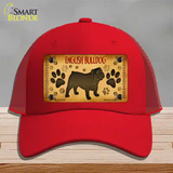 English Bulldog Novelty License Plate Hat Mesh / Red