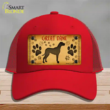 Great Dane Novelty License Plate Hat Mesh / Red