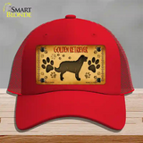 Golden Retriever Novelty License Plate Hat Mesh / Red