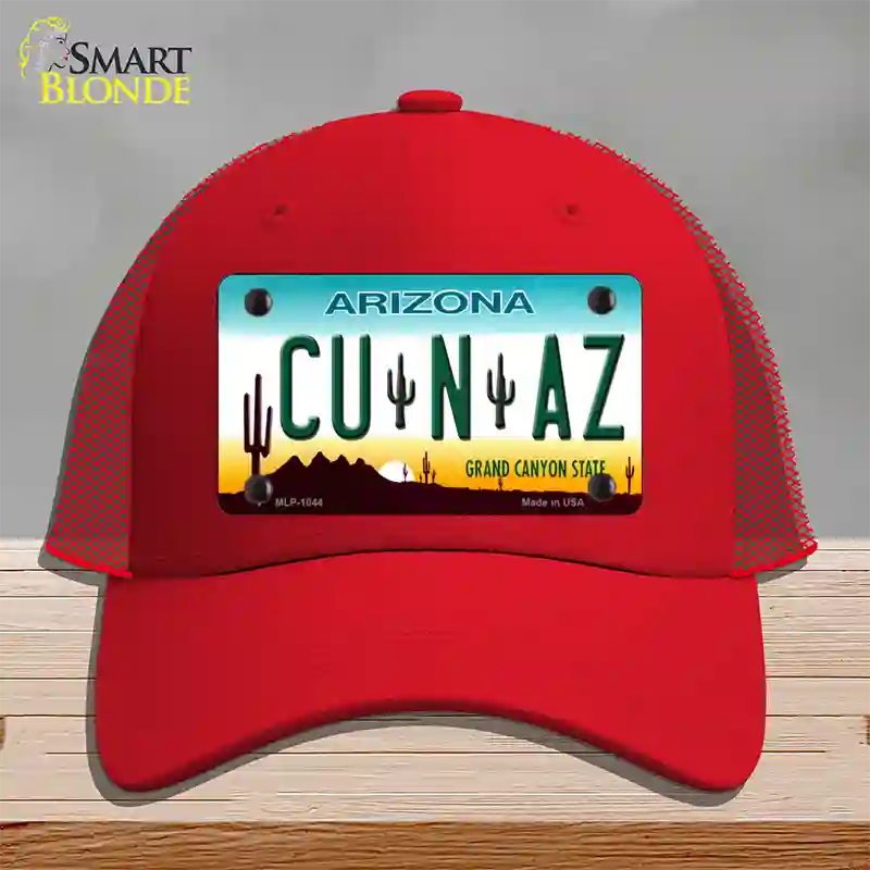 Cu N Az Novelty License Plate Hat Mesh / Red