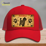 Poodle Novelty License Plate Hat Mesh / Red