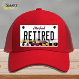 Retired Maryland Novelty License Plate Hat Mesh / Red