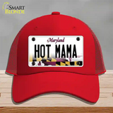 Hot Mama Maryland Novelty License Plate Hat Mesh / Red