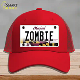 Zombie Maryland Novelty License Plate Hat Mesh / Red