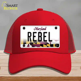 Rebel Maryland Novelty License Plate Hat Mesh / Red