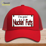 Im Goin Nuckin Futs Novelty License Plate Hat Mesh / Red