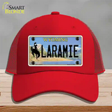 Laramie Wyoming Novelty License Plate Hat Mesh / Red