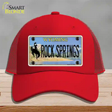 Rock Springs Wyoming Novelty License Plate Hat Mesh / Red