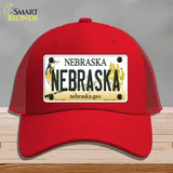 Nebraska Gov Novelty License Plate Hat Mesh / Red