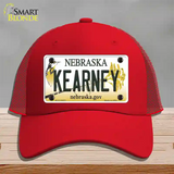 Kearney Nebraska Novelty License Plate Hat Mesh / Red