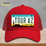 Tour Az Novelty License Plate Hat Mesh / Red